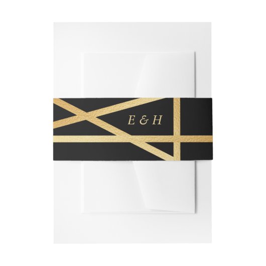 金箔効果幾何学的スタイル結婚ズ 招待状ベリーバンド (正面例)