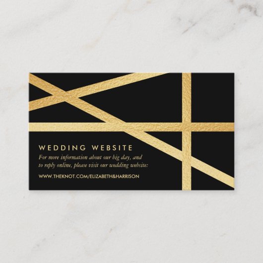 金箔効果幾何学的スタイル結婚ズWebサイト エンクロージャーカード (正面)