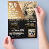 金箔効果政治運動家広告の チラシ (手)