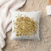 金箔効果花束 クッション (ブランケット)