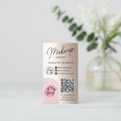 金箔化粧ロゴQrコード2枚の写真 名刺 (スタンド正面)