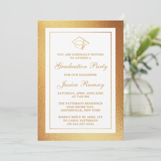 金箔卒業ハット卒業パーティー 招待状 (スタンド正面)