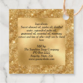 金箔及びグリッター化粧品製品ラベル フェイバータグ (裏面)