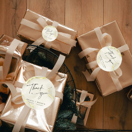 金箔大理石のテクスチ結婚ャの感謝の気持ち ラウンドシール