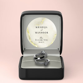 金箔大理石のテクスチ結婚ャの感謝の気持ち ラウンドシール