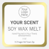 金箔大豆ろう溶融製品ラベル スクエアシール (正面)