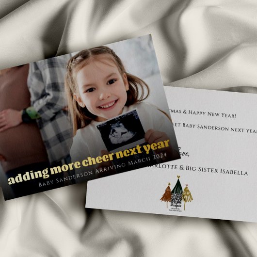 金箔妊娠告知クリスマスカード 箔シーズンカード