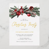 金箔年次オフィス企業のクリスマスパーティー 箔招待状 (正面)