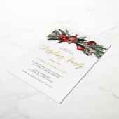 金箔年次オフィス企業のクリスマスパーティー 箔招待状 (回転した状態)