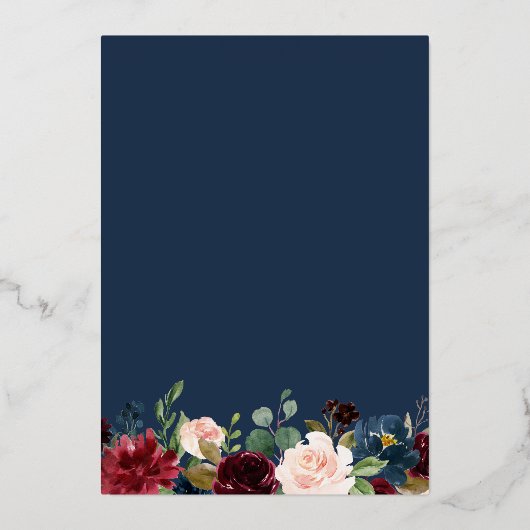 金箔幾何学模様 |ブルゴーニュ海軍フローラ結婚ズ 箔招待状 (裏面)