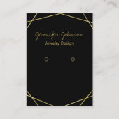 金箔幾何学的イヤリングホルダー表示カード 名刺 (正面)