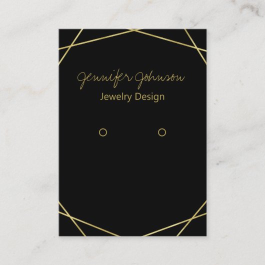 金箔幾何学的イヤリングホルダー表示カード 名刺 (正面)