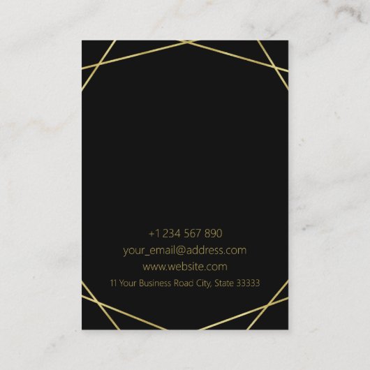 金箔幾何学的イヤリングホルダー表示カード 名刺 (裏面)