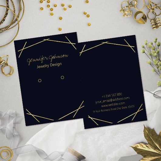 金箔幾何学的イヤリングホルダー表示カード 名刺
