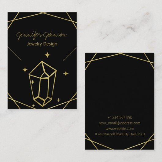 金箔幾何学的ネックレス表示カード 名刺 (正面/裏面)
