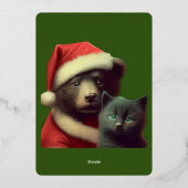 金箔張りの真冬の物語 | フォイルベア&キッテン 箔シーズンカード (裏面)