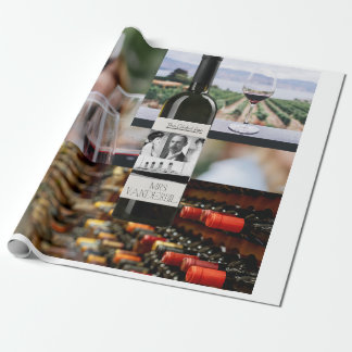 金箔張り時代のワインをテーマにした包装紙 ラッピングペーパー