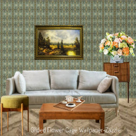 金箔張り花籠 壁紙