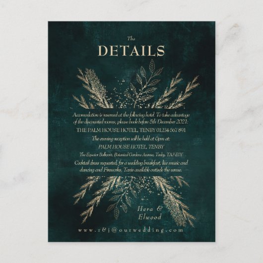 金箔張り草原詳細囲い ポストカード (正面)