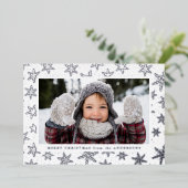 金箔張り雪片フォトシルバー 箔シーズンカード (立ち正面)