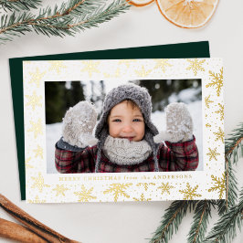 金箔張り雪片フォト金ゴールド 箔シーズンカード