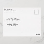 金箔張り雪片フォト金ゴールド 箔シーズンポストカード (裏面)