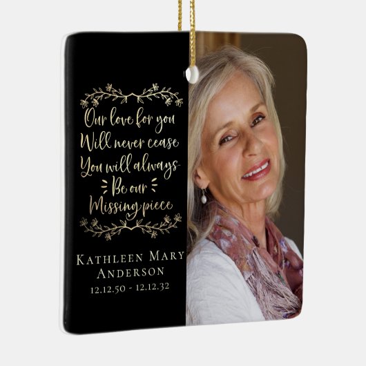 金箔恋しく思記念写真記念 セラミックオーナメント (右)