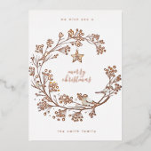 金箔押しの花輪　メリークリスマス　ハッピーニューイヤー 箔シーズンカード (正面)