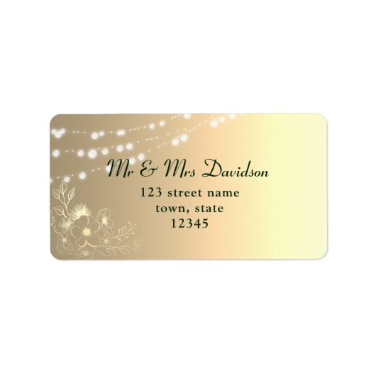 金箔押し花飾り ゴールド 宛名ラベル ラベル (正面)