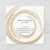 金箔抽象芸術サークル筆画ライフコーチ スクエア名刺 (裏面)