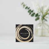 金箔抽象芸術サークル筆画ライフコーチ スクエア名刺 (スタンド正面)