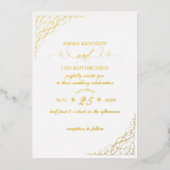 金箔書道ファンシー結婚式招待状 箔招待状 (正面)