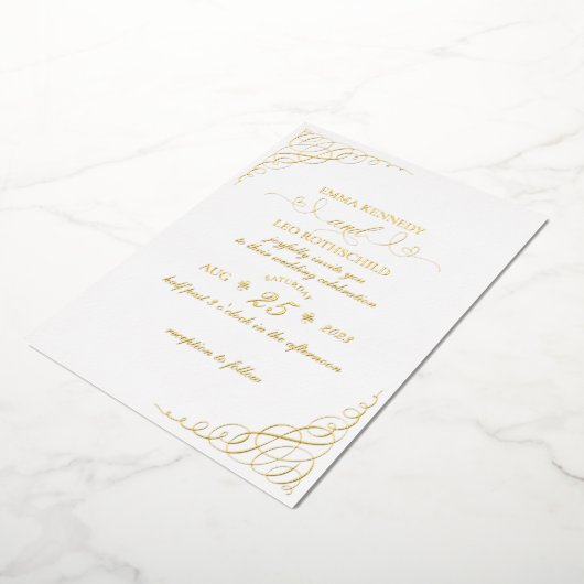 金箔書道ファンシー結婚式招待状 箔招待状 (回転した状態)