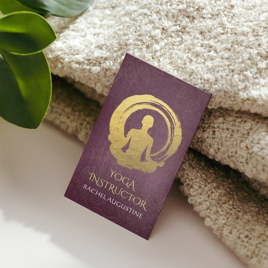 金箔書道ヨガ瞑想&禅シンボル 名刺