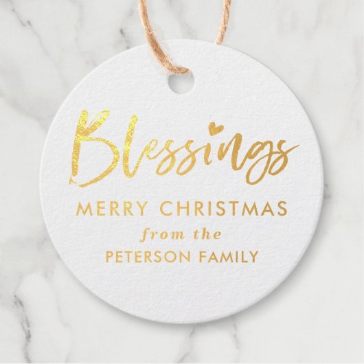 金箔書道恵みクリスマスプレゼント フェイバータグ (正面)