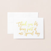 金箔書道結婚のサンキューカード 箔カード (封筒付き正面)