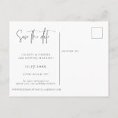 金箔月山花結婚式の日付Annouを保存 案内ポストカード (裏面)