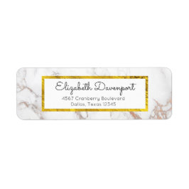 金箔枠フェイク付き白大理石 ラベル