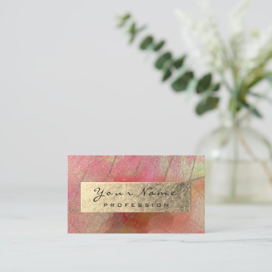 金箔植物性抽象芸術影響者ブロガー 名刺 (スタンド正面)