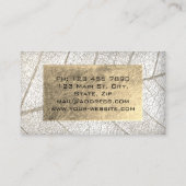 金箔植物灰色のホワイトライターのブロガー 名刺 (裏面)