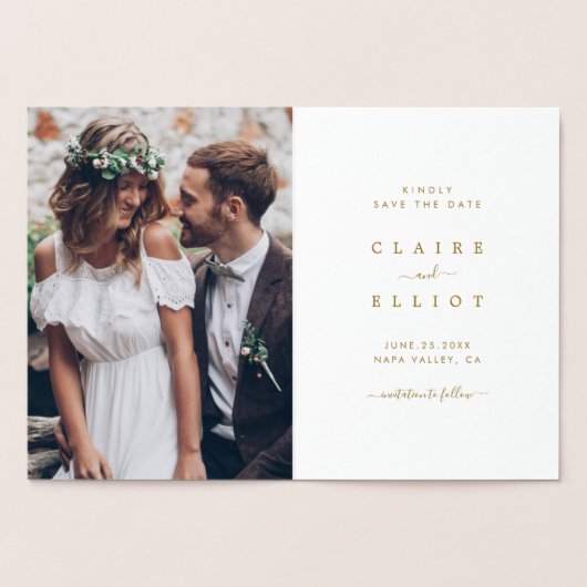 金箔植物結婚式の日付を保存 箔カード (内部)