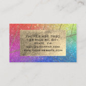 金箔植物虹彩自筆画ピンク 名刺 (裏面)