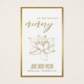 金箔水百合悔やみや弔慰記念祈りの言葉カード (正面)