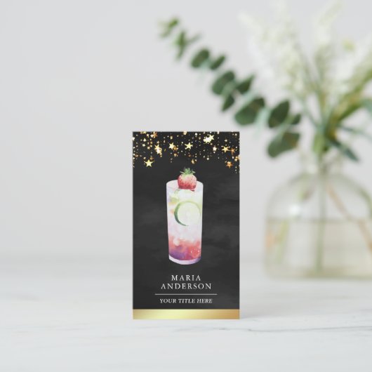 金箔水色果カラフル汁モックテール 名刺 (スタンド正面)