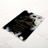 金箔熱帯パンパスグラス結婚ズの救日付 箔招待状 (回転した状態)