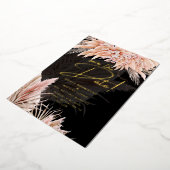 金箔熱帯パンパスグラス結婚ズの救日付 箔招待状 (回転した状態)