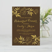 金箔牡丹のフローラ結婚のリハーサルディナー 招待状 (スタンド正面)