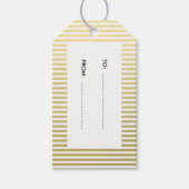 金箔白いストライプ模様 ギフトタグ (正面)