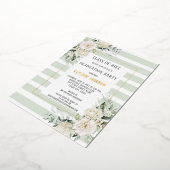 金箔白フローラユーカリ卒業パーティー 箔招待状 (回転した状態)