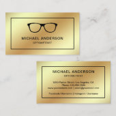 金箔眼フェイク鏡医オプトメトリスト 名刺 (正面/裏面)